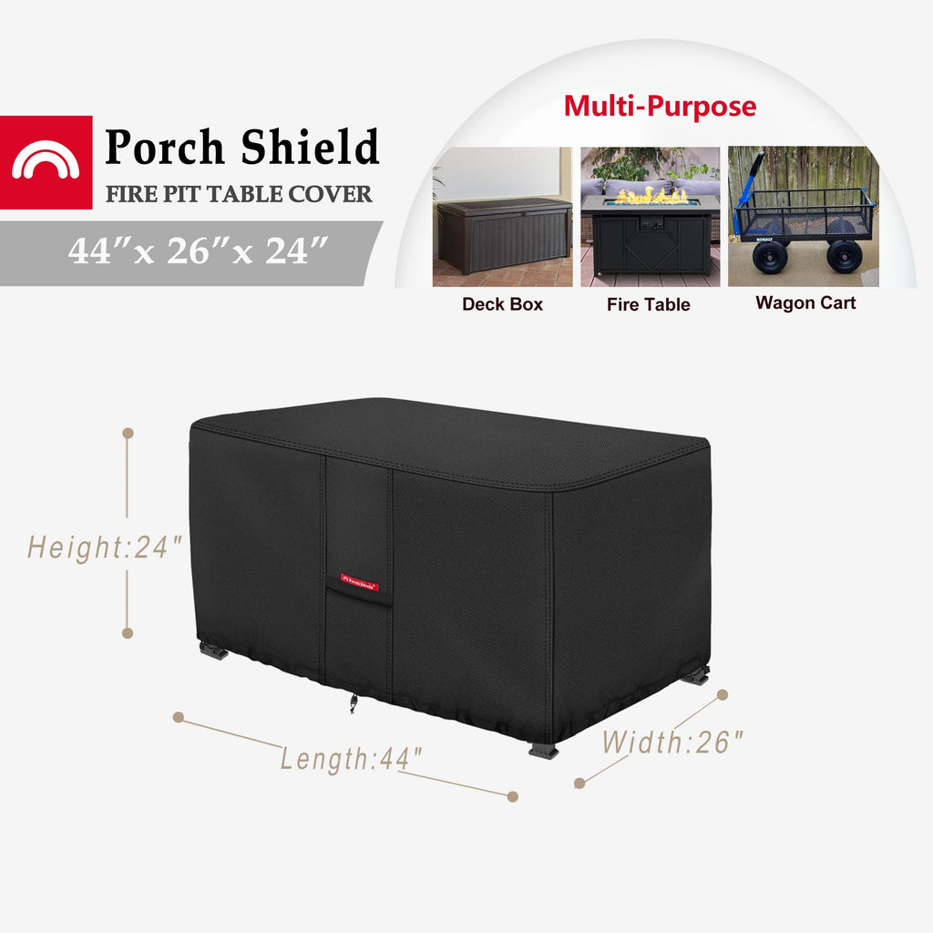 Rectangular Fire Pit Table Cover 44 x 26 inch, Black