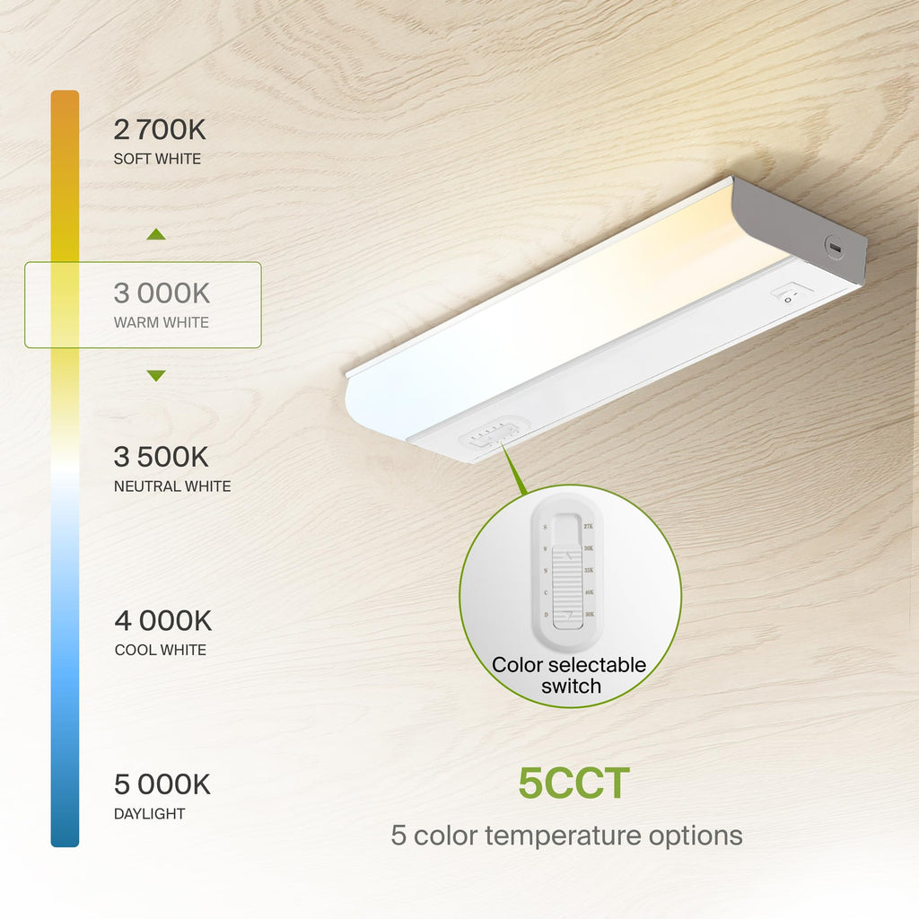 LED Under Cabinet Lighting Hardwired, 12 Inch 5W