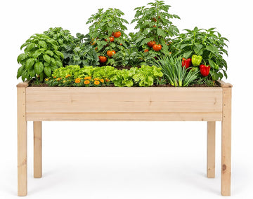 Expressions Wooden Raised Garden Bed|Elevated Planter Box with Included Bed Liner|Outdoor Vegetable, Flower, and Herb