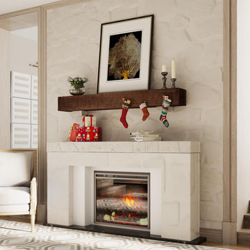 Fireplace Mantel Shelf 48 Inch, Dark Walnut, Set of 1