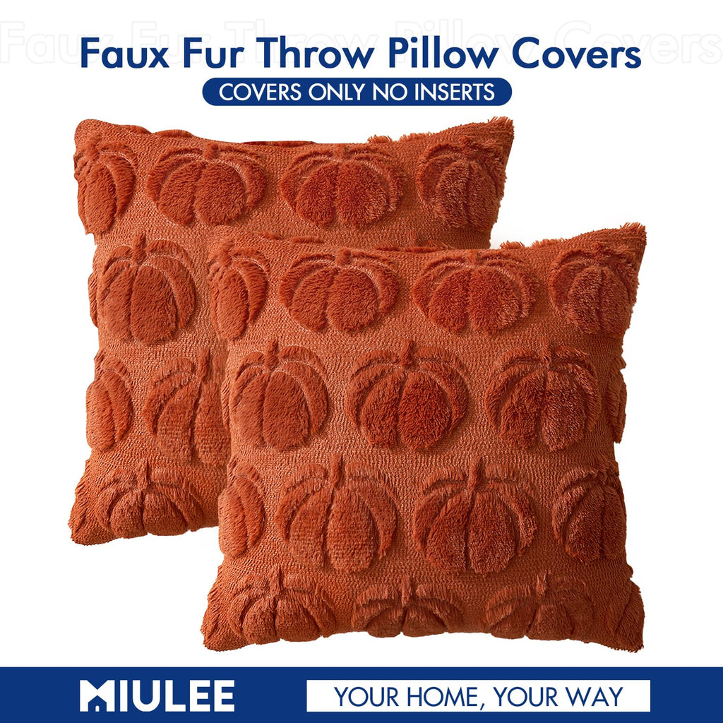 Fall Pillow Covers Pumpkin Fall Decor 18x18 Rust