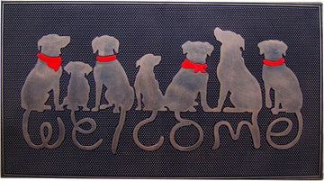A1HC Rubber Welcome Doormat for Outdoor Indoor Entrance, Non-Slip Backing Front Door Mat for High Traffic Area Use