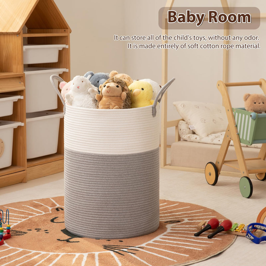 Nursery Hamper Laundry Basket Laundry Hamper Grey/White