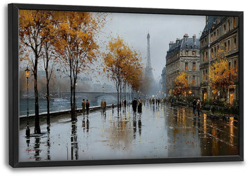 Large Paris City Wall Big Eiffel Tower Wall Decor Cityscape Canvas Prints Painting Urban Street Pictures Artwork