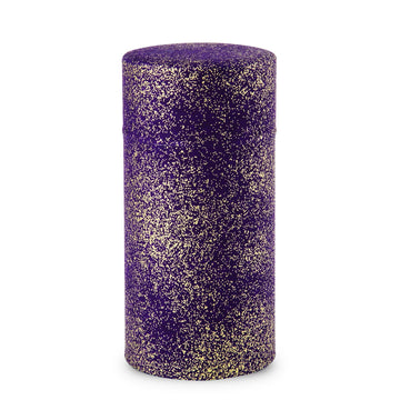 Japanese Tea Canister Tin (Yuzen Washi Paper - Gold and Purple), 7.06oz Size/Made in JAPAN with Includes Inner Lid of
