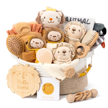 Baby Boy Gift Basket, 21-Piece Newborn Boy Shower Gift, Bath & Grooming