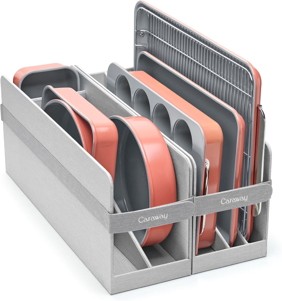 11-Piece Non-Stick Ceramic Bakeware Set | Sheets, Assorted Pans, Cooling Rack, Storage, Aluminized Steel Body