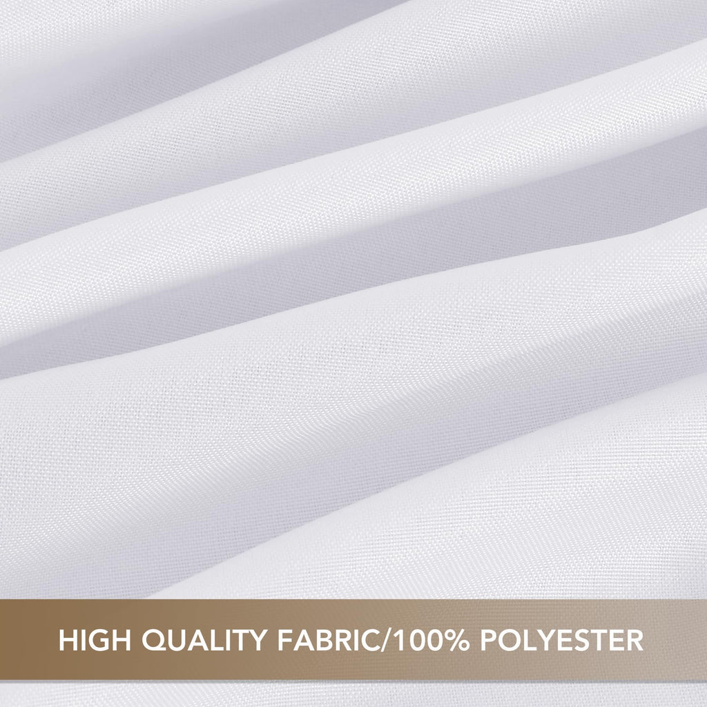 White Round Tablecloth 90 Inch Fit 30-72 Inch Tables, 8 Pack