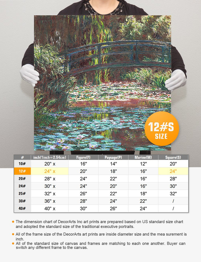 Claude Monet Canvas Wall Art, Water Lily Pond, 24x24