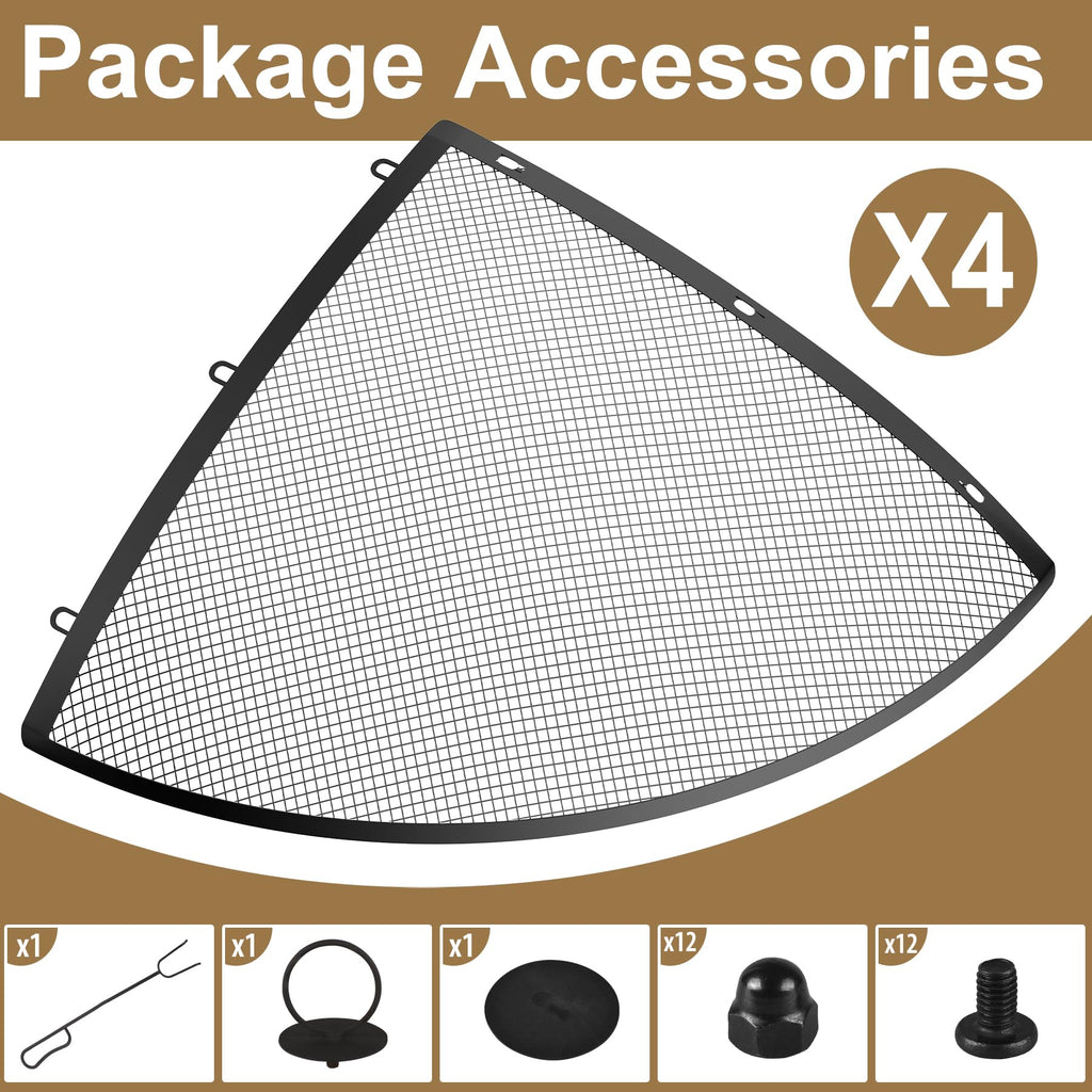 Round Heavy Duty Foldable Fire Pit Spark Screen Cover 30inch