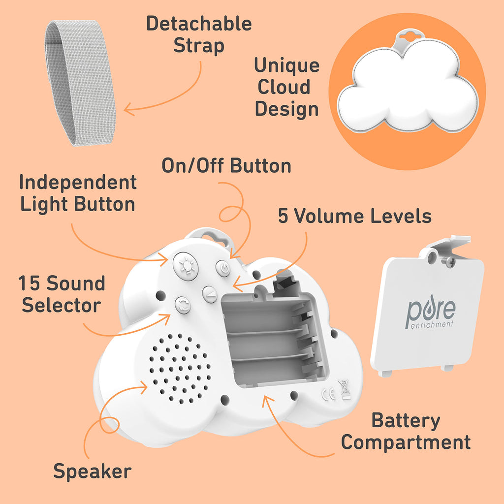 PureBaby Cloud Portable Sound Machine & Night Light