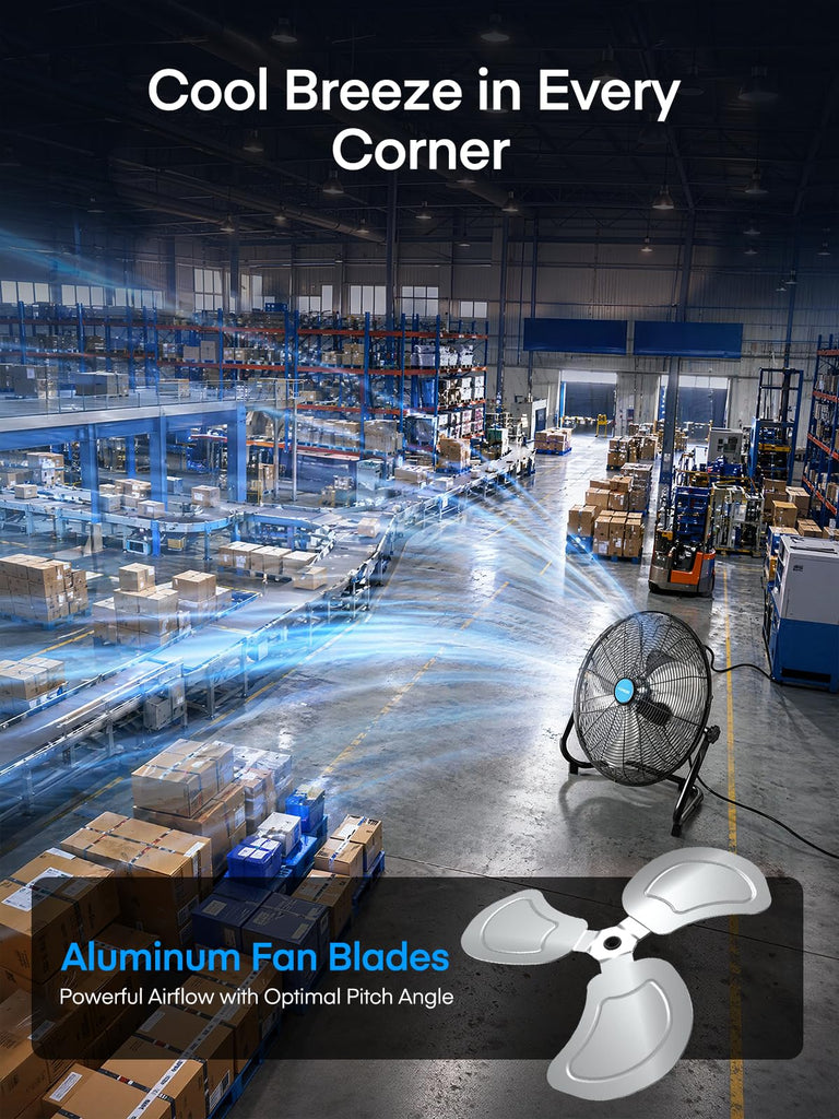 2-Pack 20-Inch High Velocity Floor & Wall Mount Fans, 4700 CFM