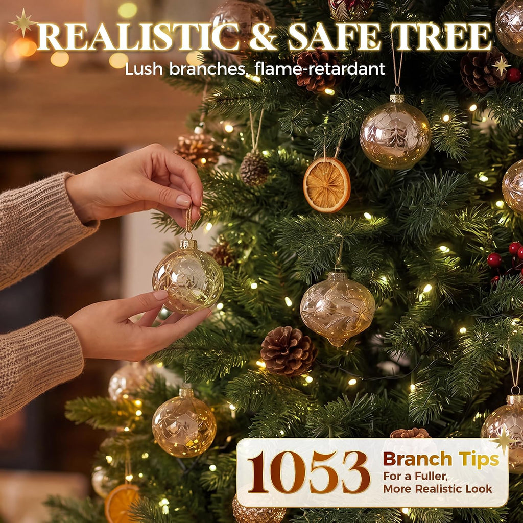 Prelit Pencil Christmas Tree, RGBW Lights, App Control