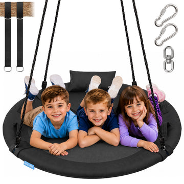 Saucer Swing, Tree Swing, 40 Inch, 900lb Heavy Duty Capacity for Kids, 900D Oxford Waterproof Seat, Adjustable Height