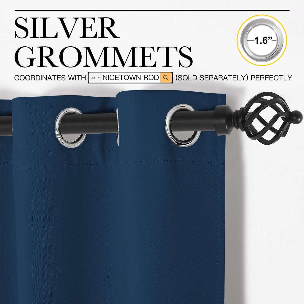 Room Darkening Draperies Window Curtain Panels, Moroccan Blue, 2 Panels, W60 x L84 -inch, Thermal Insulated Grommet