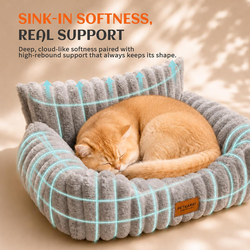 Cat Couch Bed, Soft Sofa for Indoor Cats, Machine Washable