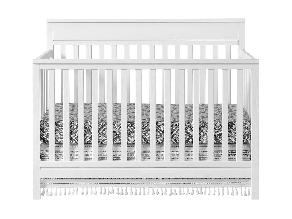 2 PC Nursery Set 4-in-1 Convertible Baby Crib, Barn White, GreenGuard Gold Certified + Perfect Comfort