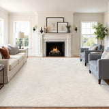 Area Rugs for Living Room 9x12, Non Slip Machine Washable Boho Neutral Modern Rug, Soft Fluffy Carpe