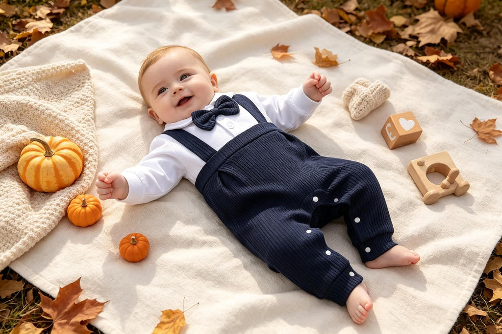 Newborn Baby Boy Clothes Infant Gentleman Outfit Bow Tie Romper