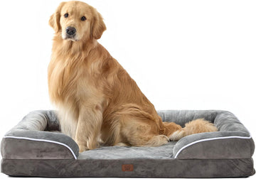 Orthopedic Dog Bed Large Size Dogs: L Comfort Cats Couch Sofa with Washable Removable Cover, Soft Flannel