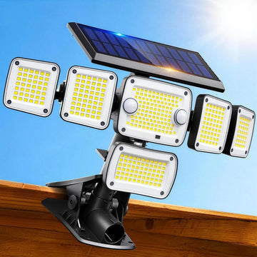 Solar Flood Lights Outdoor, Clip on Solar Lights with Motion Sensor