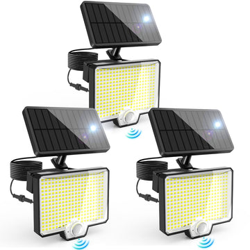 294 LED Solar Motion Sensor Outdoor Lights 7500K, 3900Lm Solar Flood Lights, IP67 Waterproof Outside Solar Powered