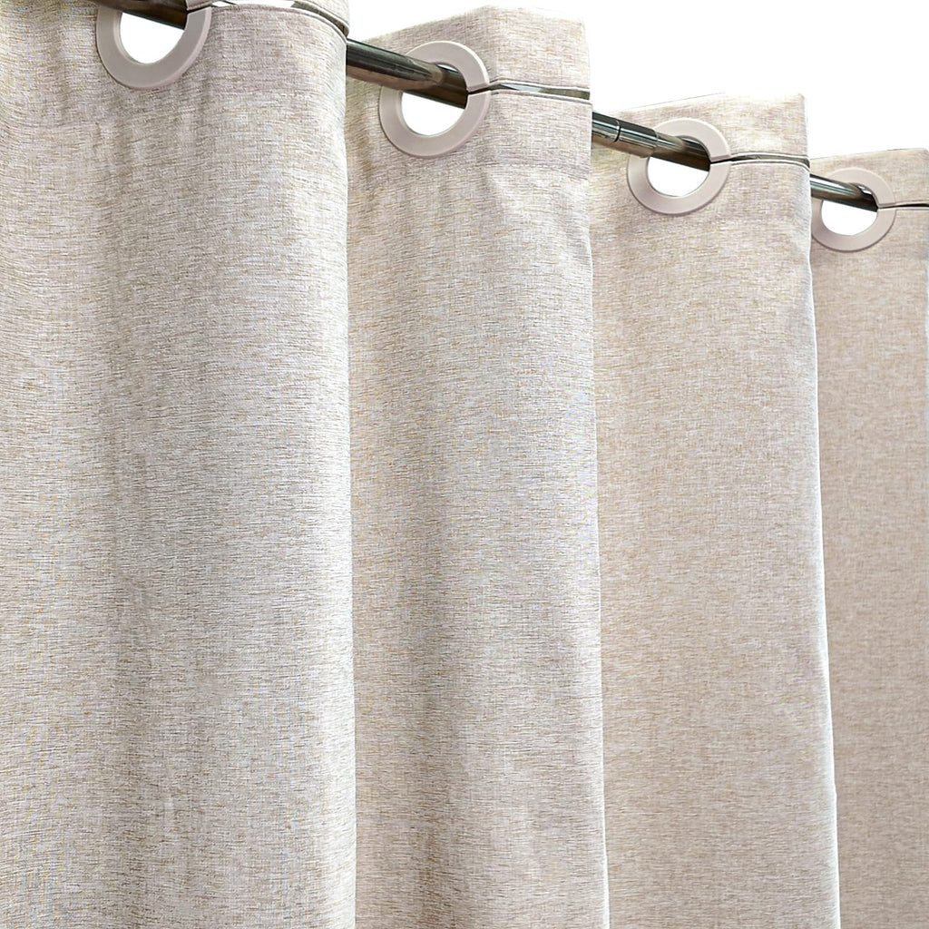 Natural Beige Linen Textured No Hooks, 72x72"