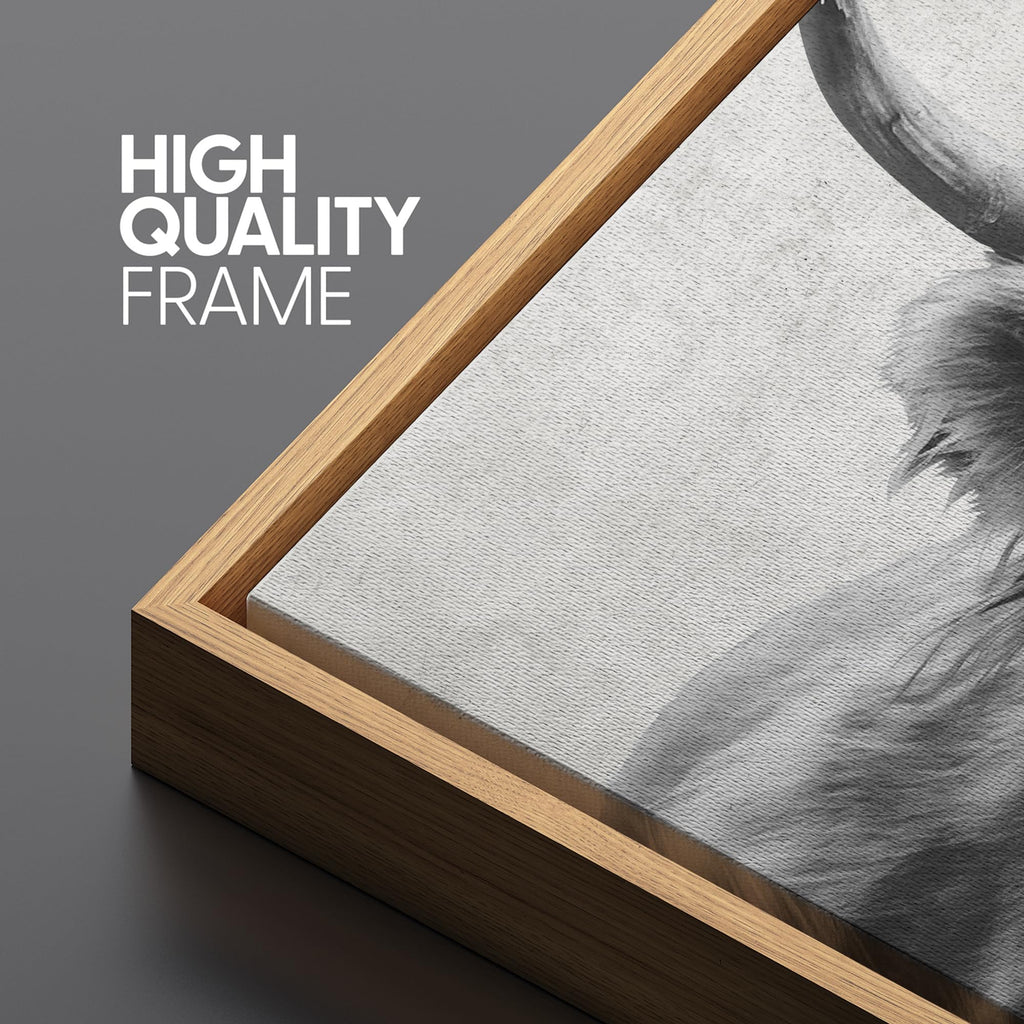 Extra Large Framed Canvas Print Wall Art Highland Gentleman Portrait of a Highland Cow Illustrations Modern Art