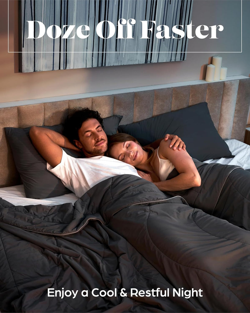 Cooling Comforter King/California King Size 106x96, Cooling Blanket for Hot Sleepers & Night Sweats, Breathable