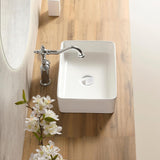 16"x12"Rectangular Vessel Sink,Ceramic Small Bowl Bathroom Vessel Sink