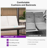 3-Seat Porch Swing with 12 Clear LED Lights Outdoor Metal Pergola Swing Hanging Cloud Swing Chair for Backyard Garden