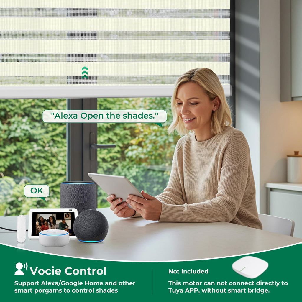Motorized Blinds No Drill with Remote (Cream, )