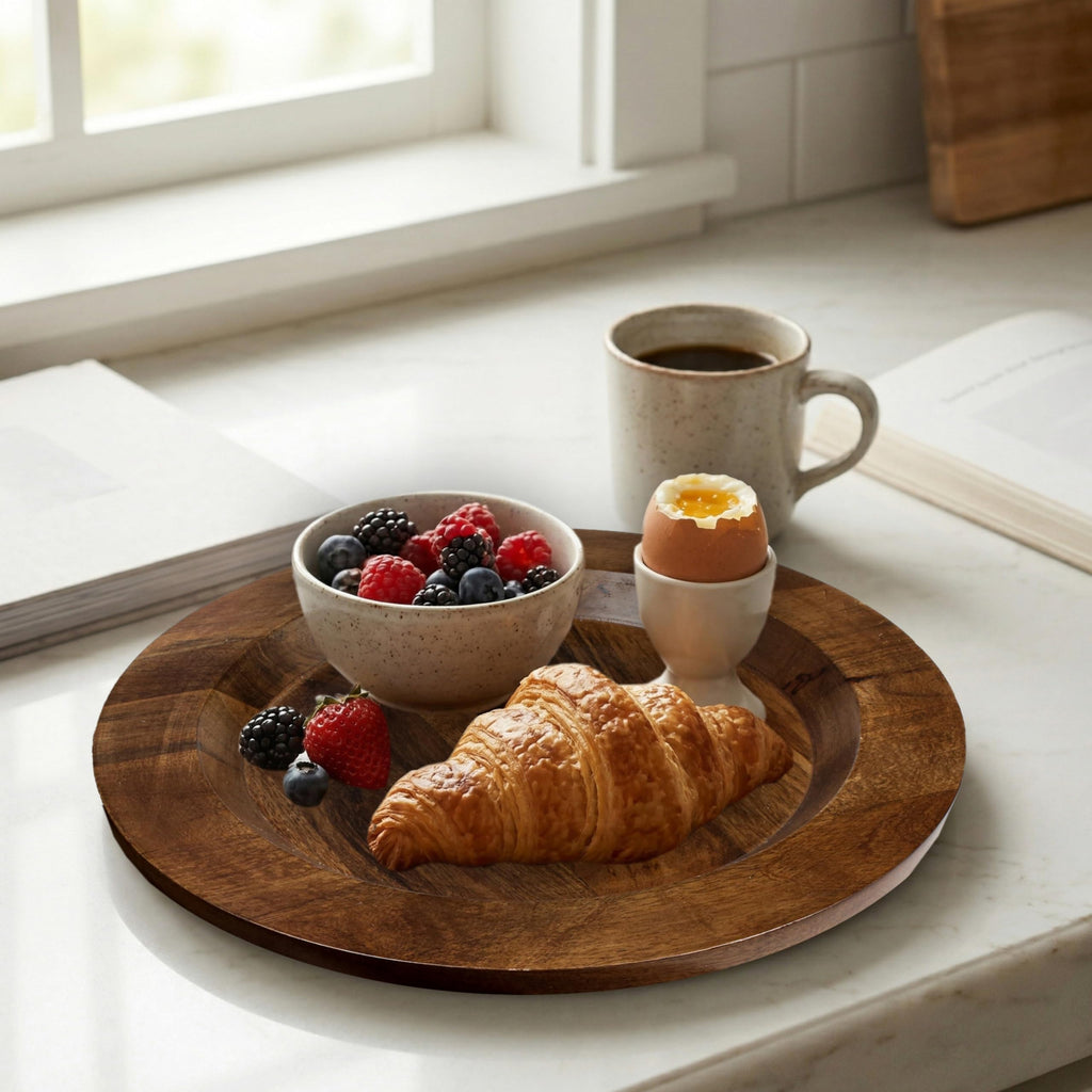 Mango Wood Charger Plates, 13 in, Set of 2
