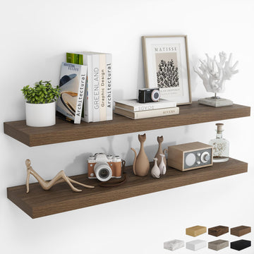 Long Floating Shelves for Wall 2Pack, Walnut, 48" Lx8 D