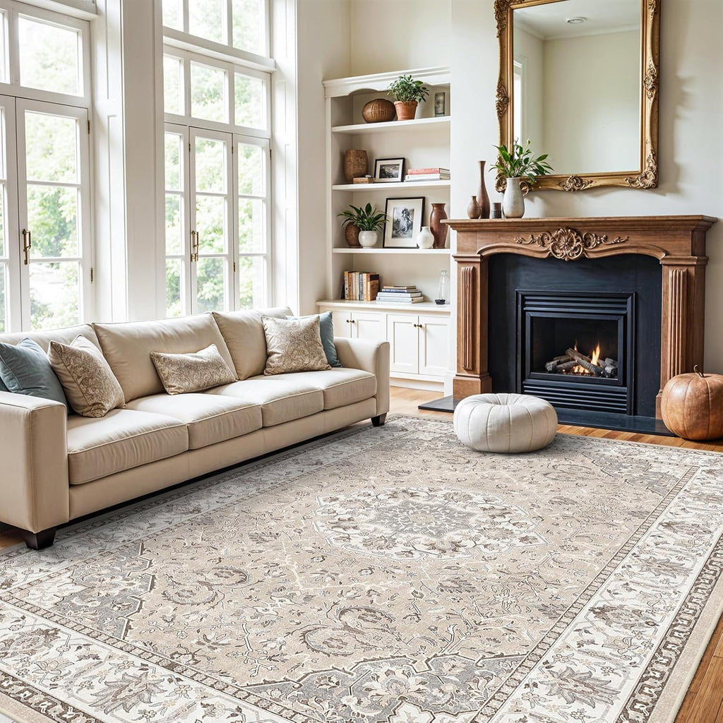 10x14 Washable Vintage Area Rug - Large Rugs