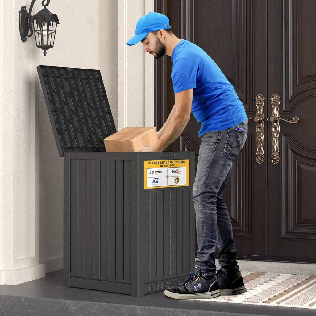 Package Delivery Box with Sign, 48 Gallon Storage with Lockable Secure