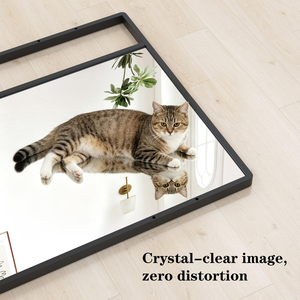 Over The Door Full Length Mirror with 3 Detachable Trays & 2 Hooks
