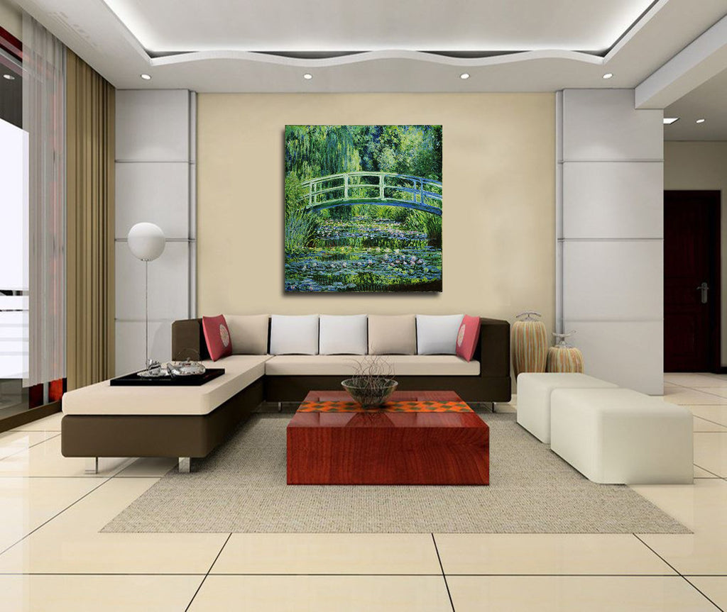 ART - Water Lilies and Japanese Bridge, by Claude Monet - Oil painting Reproductions - Giclee Canvas Prints Wall Art