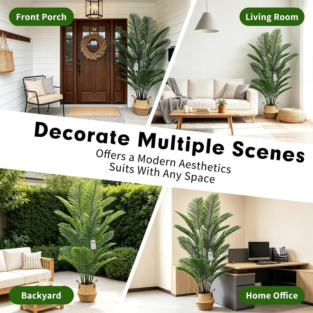 6FT Artificial Palm Tree with Hand-Woven Basket