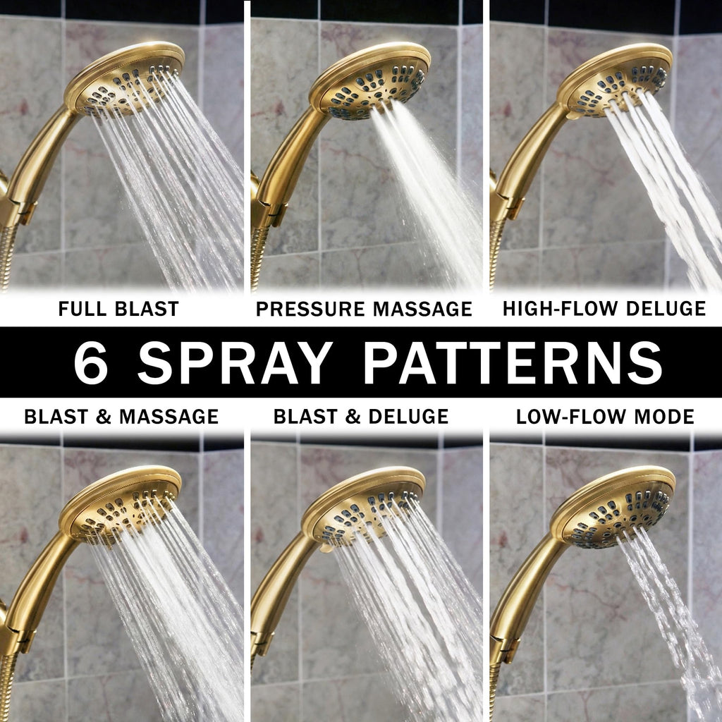 Luxury Handheld Shower Head - 1.8 GPM - Polished Brass