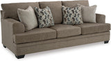 Signature Design by Ashley Stonemeade Casual Sofa with 4 Toss Pillows, Dark Brown