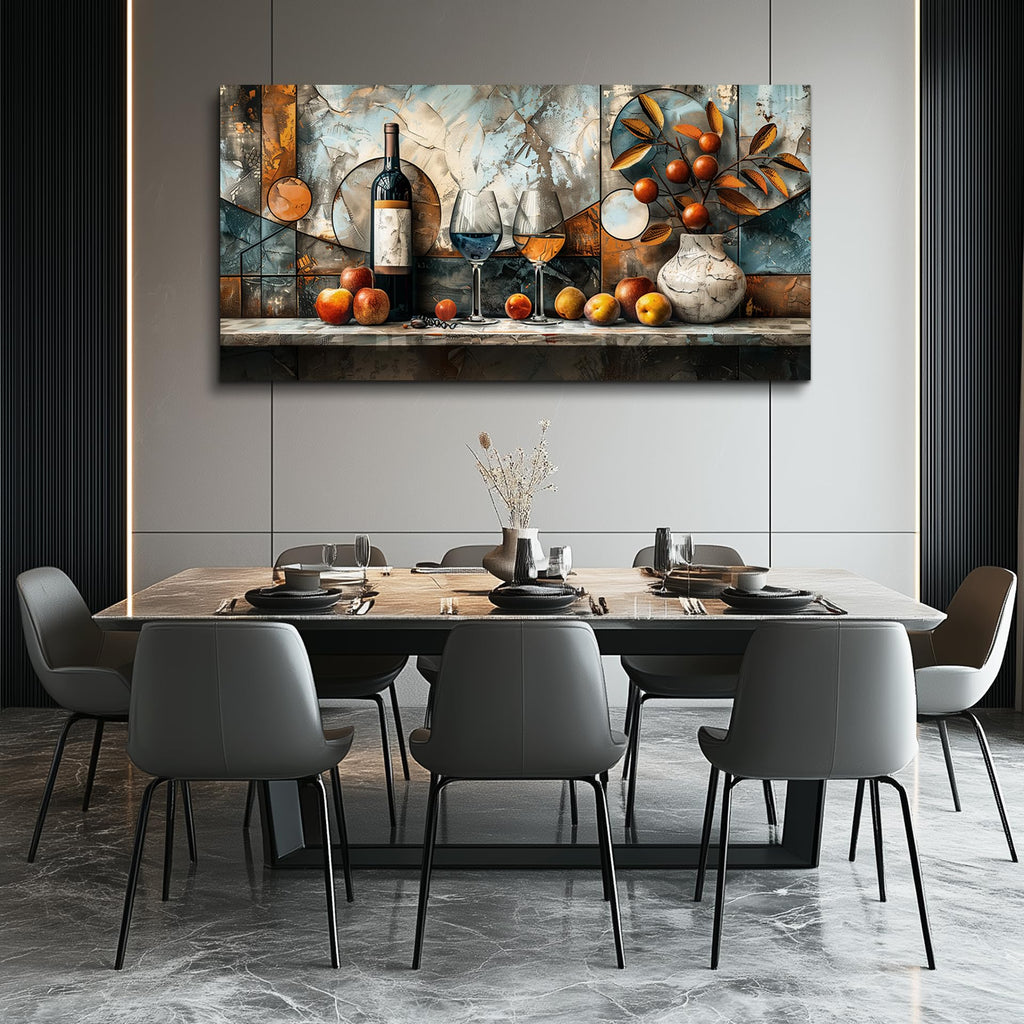 Large Wall Art, Wine Pictures Wall Decor, Dining Room Wall Art, Fruit Still Life Canvas Prints, Modern Kitchen Decor