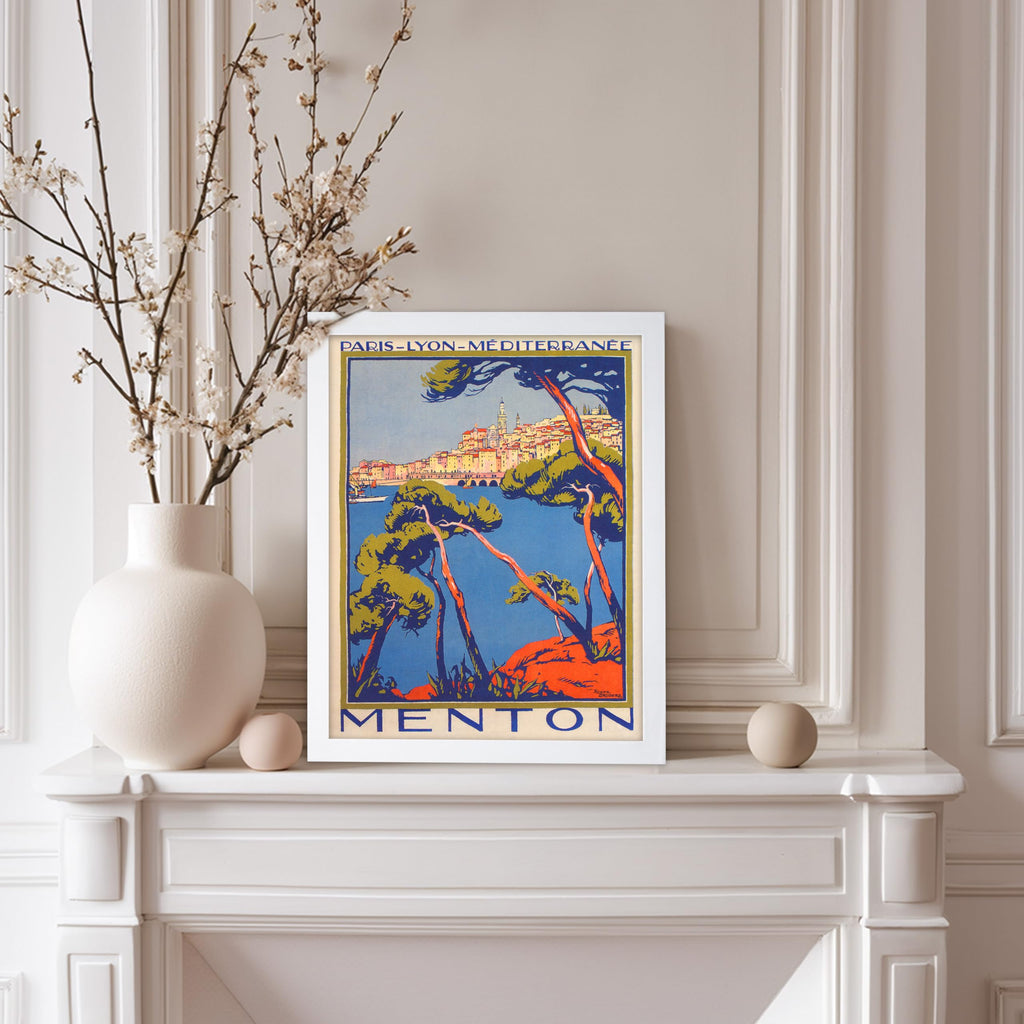 Master Travel Poster - Vinateg Menton France Wall - The Pearl of France - Paris, Lyon, Mediterranee - Great Wall