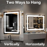 Vanity Mirror with Lights，20"x23" Lighted Makeup Mirror, Large Makeup Mirror with Lights, Touch Sensor with Dimmable 3