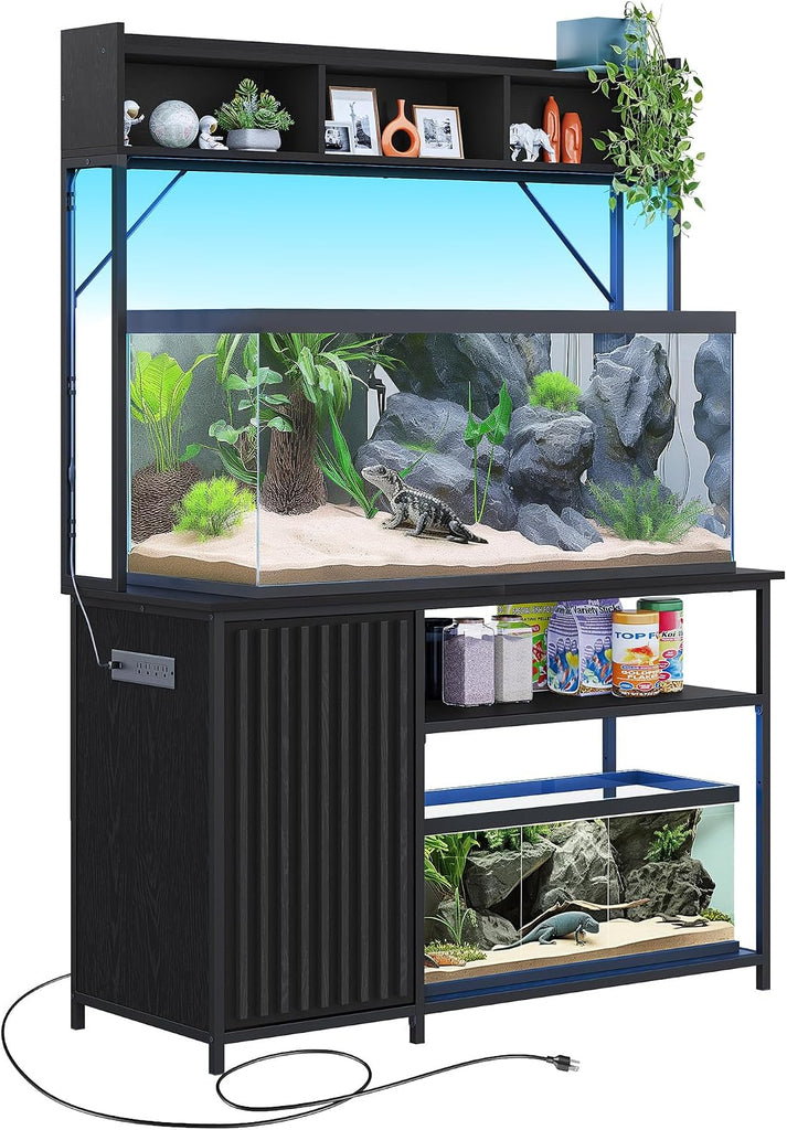 52 in Aquarium Stand - Black Ebony