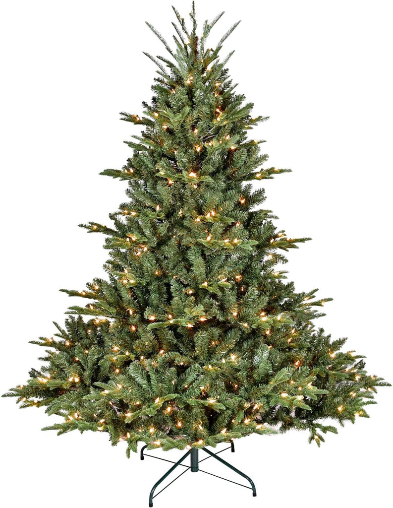Prelit Christmas Tree, Premium Douglas Fir Christmas Tree with 900 Lights & 2673 Branch Tips, Pre Lit Hinged Xmas