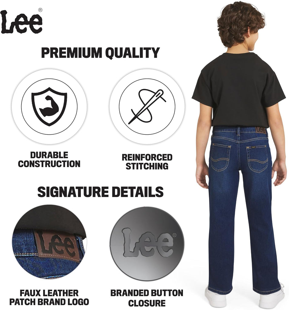 Boys' 5 Pocket Loose Fit Stretch Waist Denim Jeans