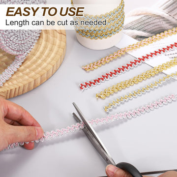 Metallic Gimp Braid Trim 1/2" Wide 9 Yards Water Pink-Silver