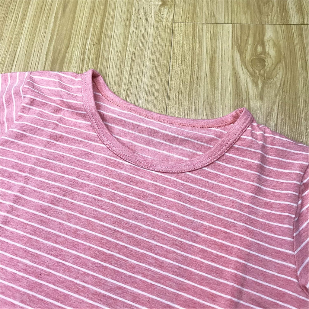 Girl's Stripes Nightgowns Cotton Sleep Shirts Sleepwear Princess Nightdress