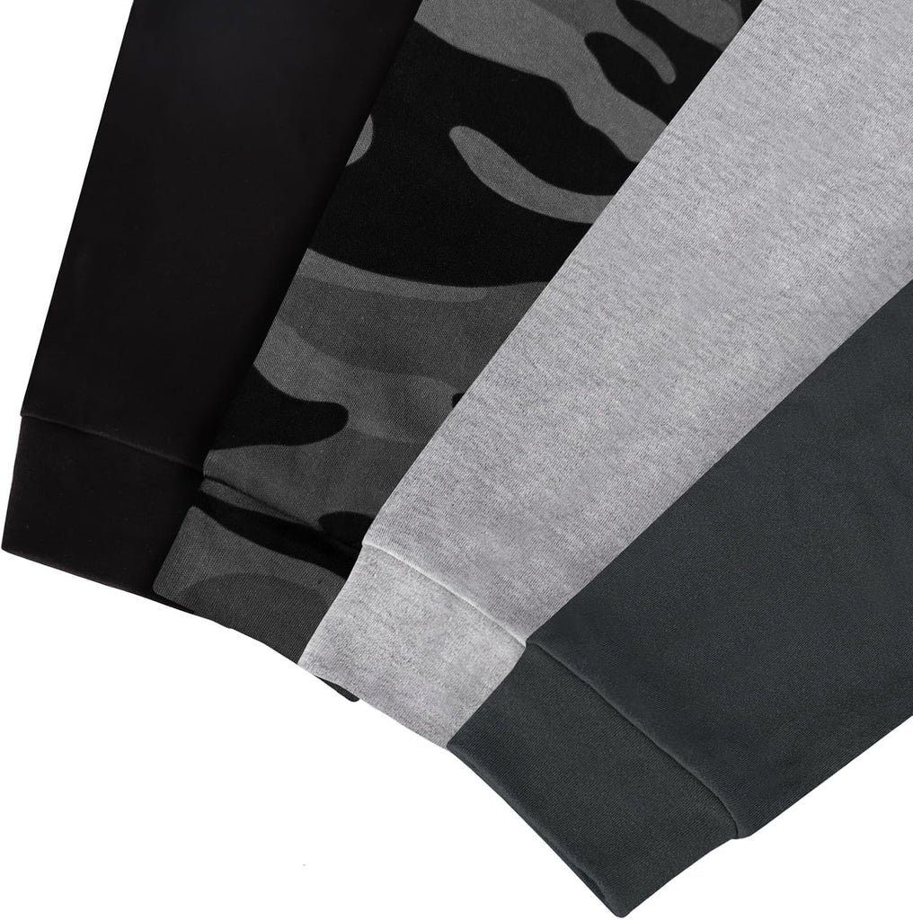 Toddler and Kids Boys Cotton Pants, 4 Pack Joggers Sweatpants for Boys